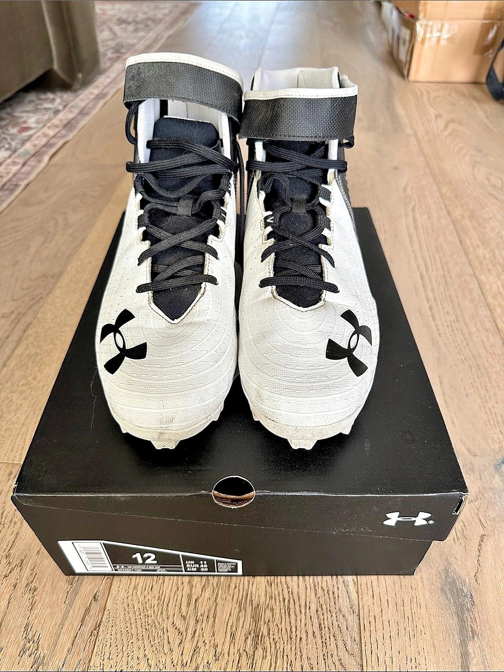 Under Armour Harper 3 Mid RM Men's Cleats White & Black US 12